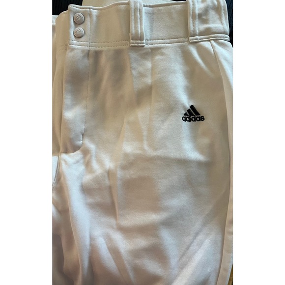 Adidas Men Baseball Pants Climalite Zipper Snap Button Closure White Sz L NWOT - Picture 7 of 8